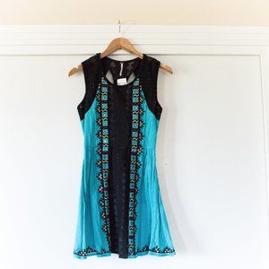 Free People Tribal Turquoise Dress NWT